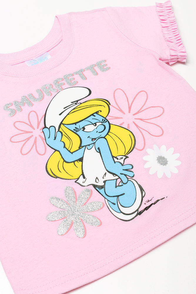 Smurfs T-Shirt And Leggings Set Pink