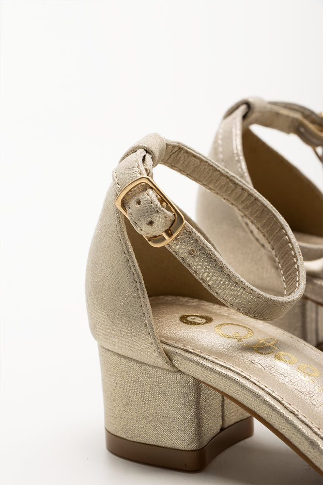 Embellished Block Heels Gold (3)