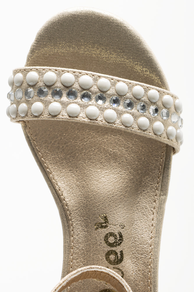 Embellished Block Heels Gold (4)