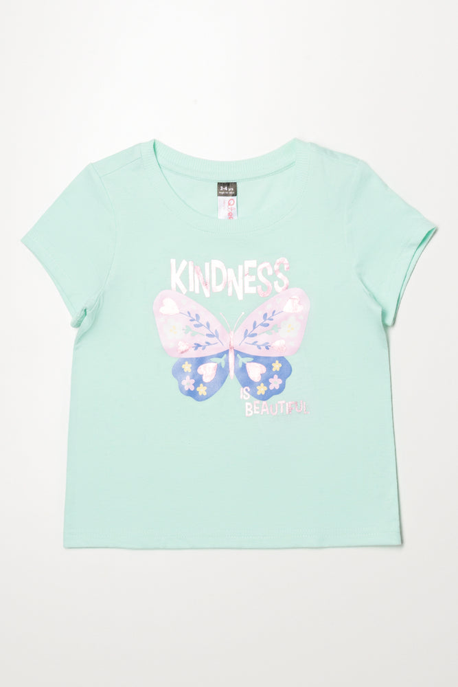 Butterfly Short Sleeve T-Shirt Light Green