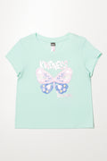 Butterfly Short Sleeve T-Shirt Light Green