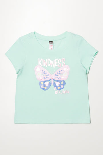 Butterfly Short Sleeve T-Shirt Light Green