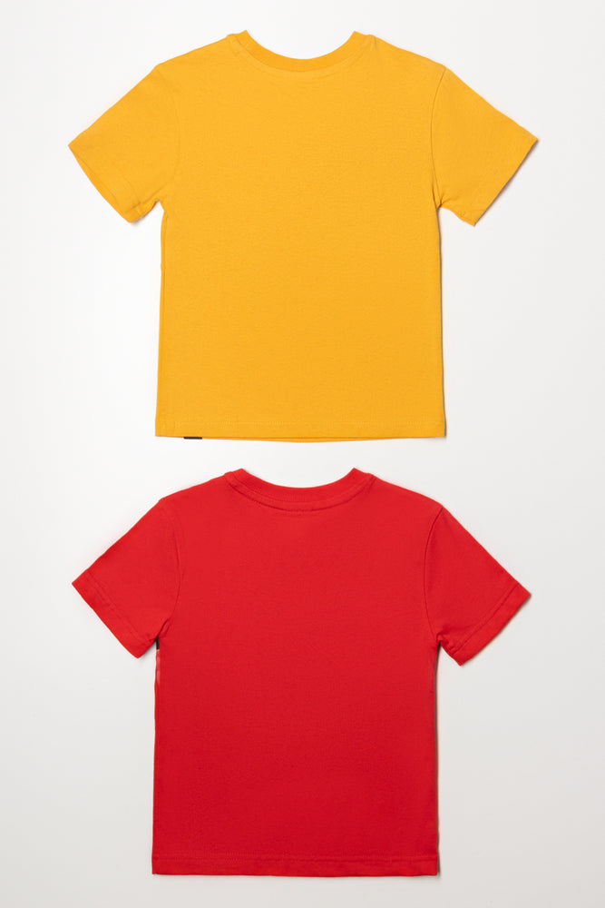 2 Pack Avenger Short Sleeve T-Shirts Red And Yellow (3)