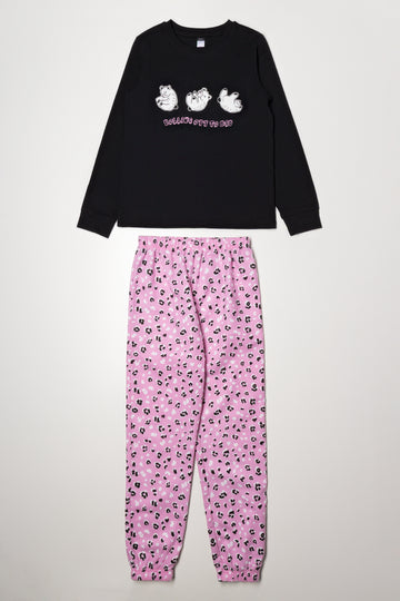 Bear Pyjamas Black And Pink