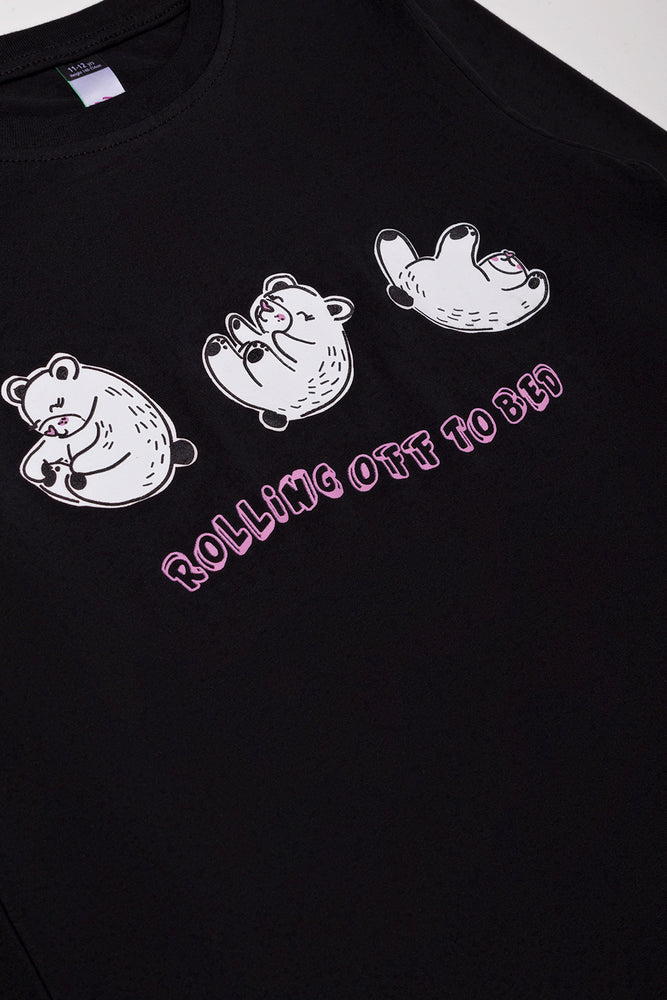 Bear Pyjamas Black And Pink (1)