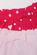 2 Pack Heart Shorts Pink (1)
