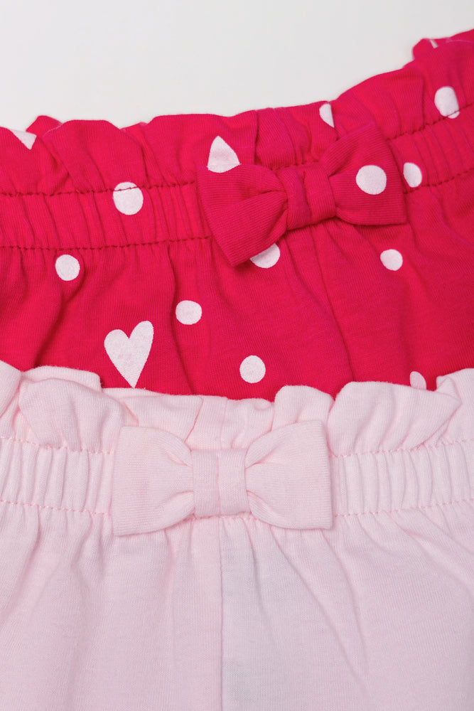 2 Pack Heart Shorts Pink (1)