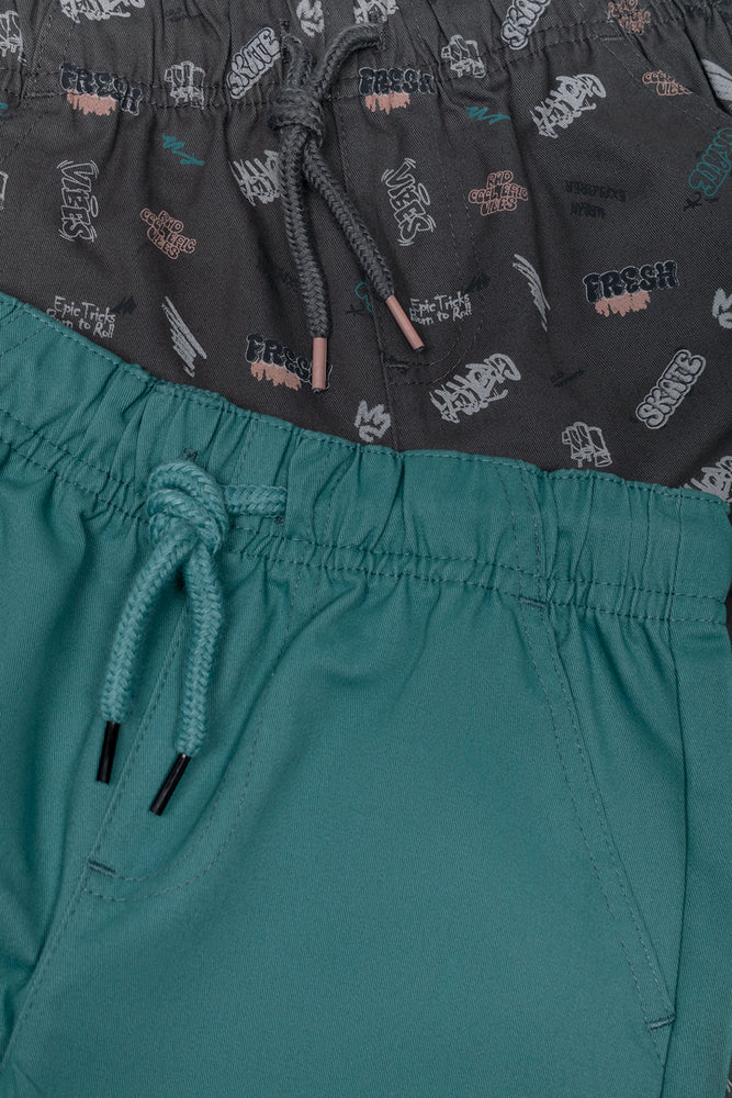 2 Pack Shorts Charcoal And Blue