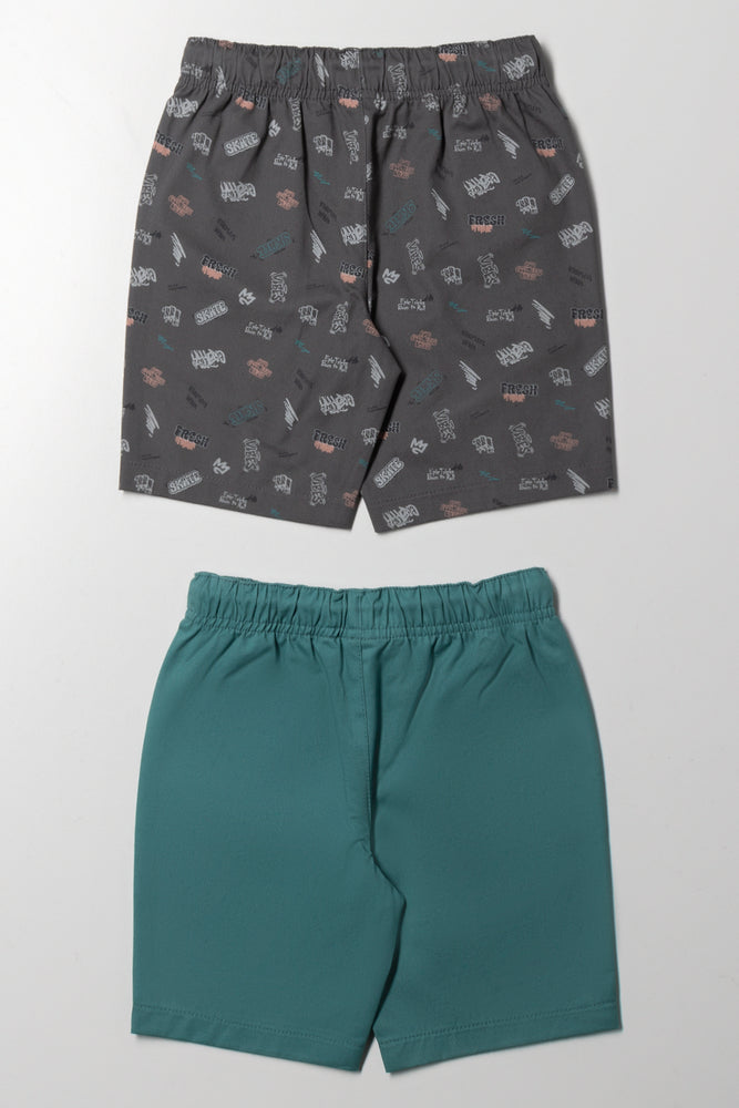 2 Pack Shorts Charcoal And Blue (2)