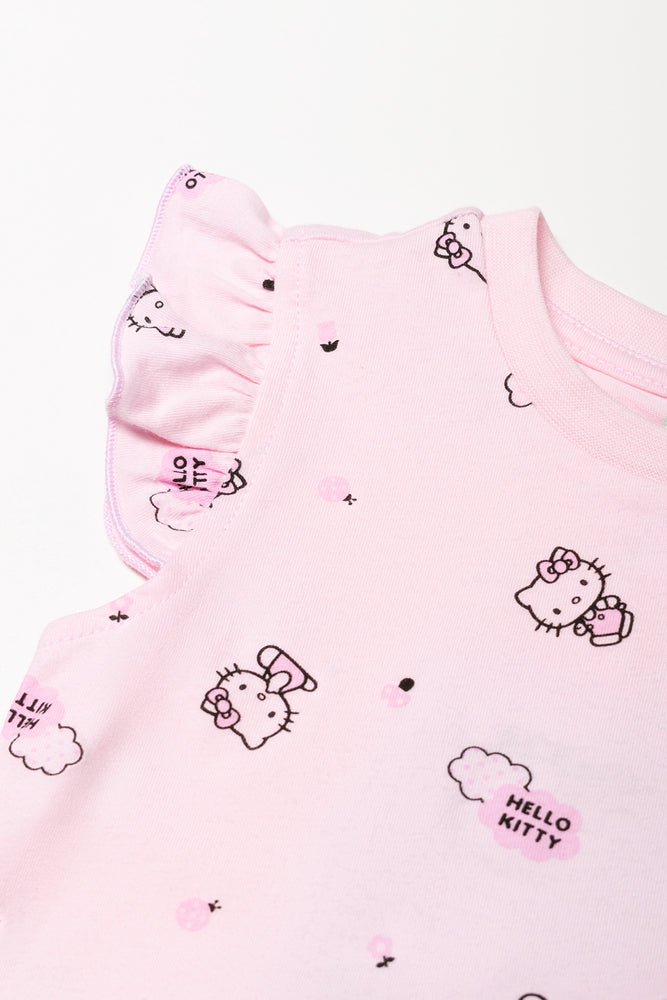 Hello Kitty Embroidered Denim Pinni Set Blue (2)