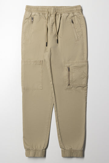 Zip Pocket Cargo Pants Natural