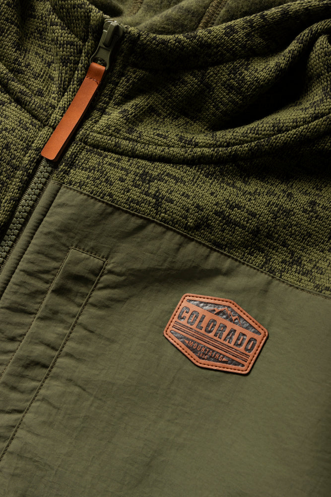 Patch Pocket Zip Through Hooded Jacket Green (1)