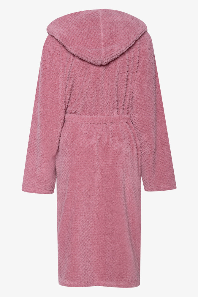 Hooded Sherpa Gown Pink (1)
