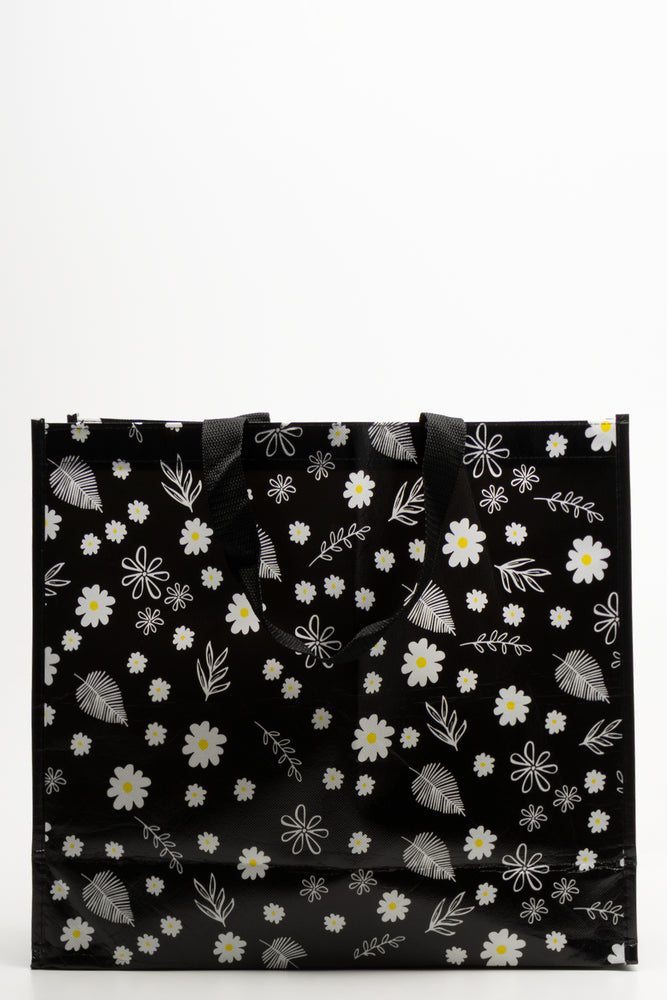 Flower Shopper Bag Black (1)