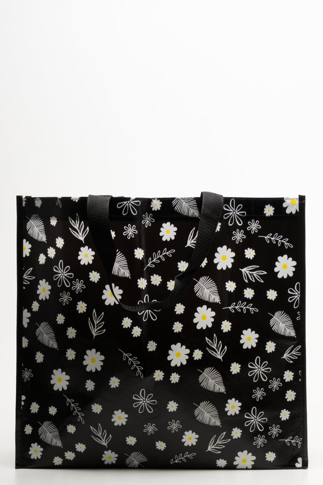 Flower Shopper Bag Black (4)