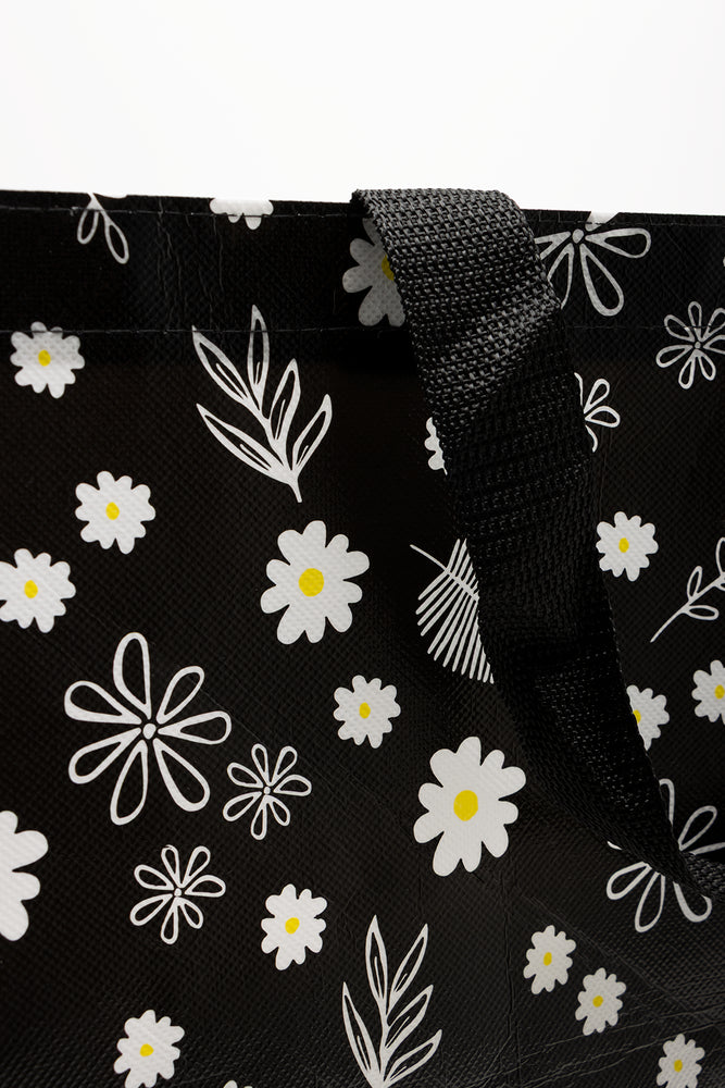Flower Shopper Bag Black (6)