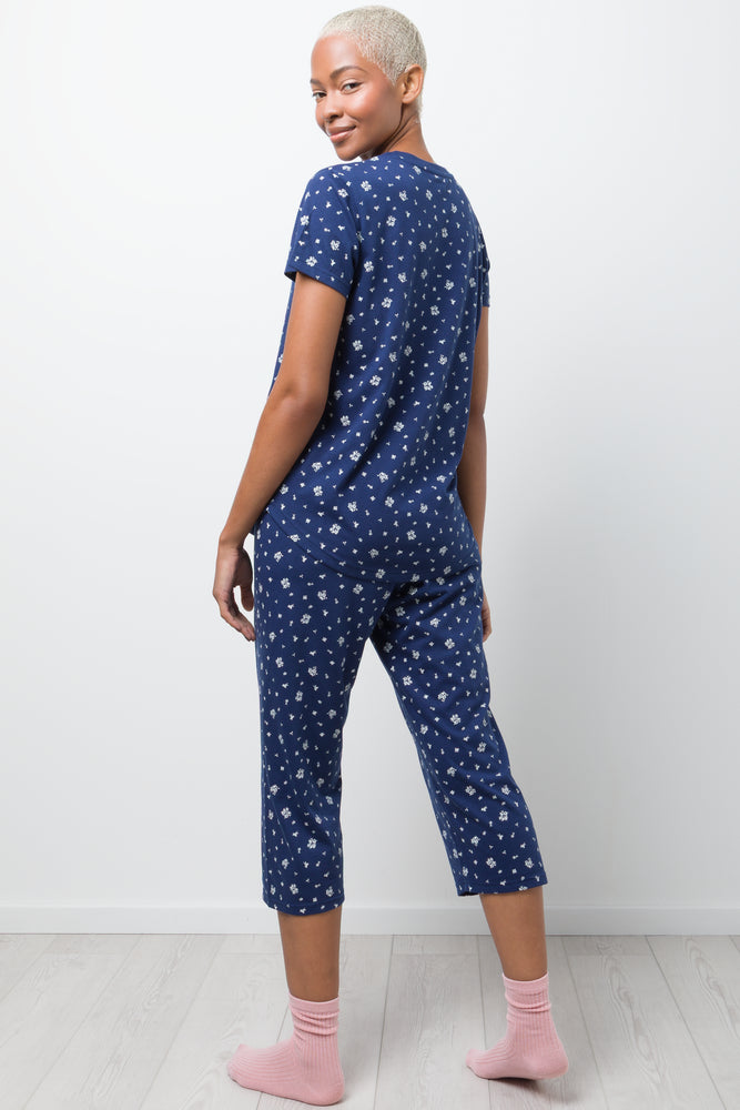 Floral Pyjama Set Navy (2)