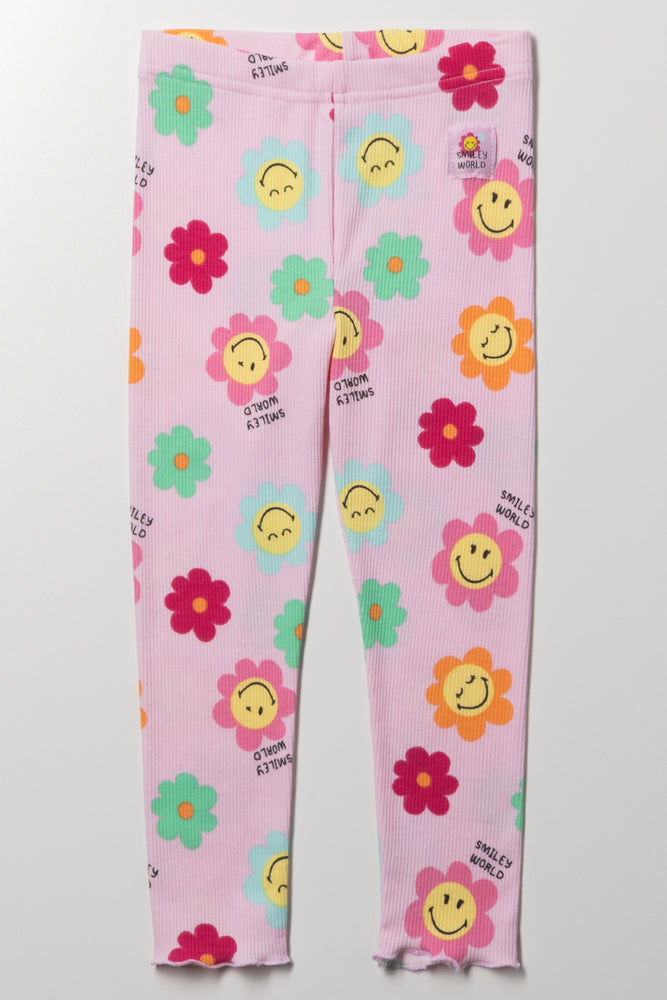 Smiley Leggings Pink
