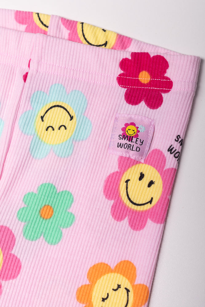 Smiley Leggings Pink