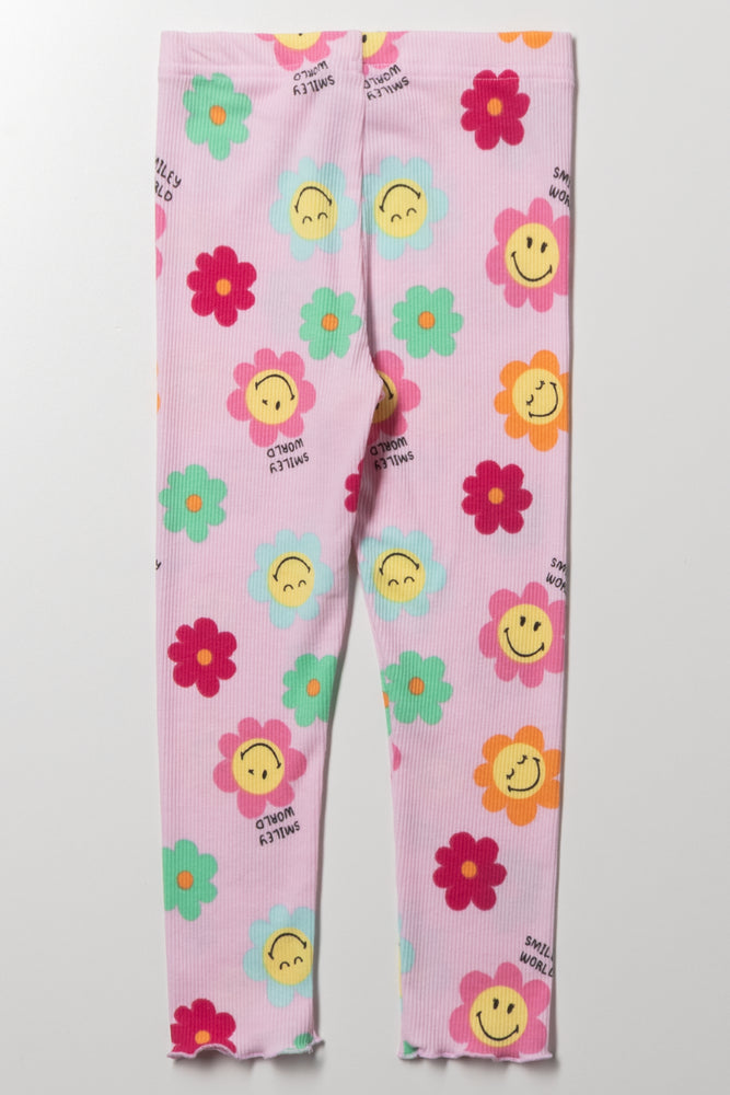 Smiley Leggings Pink (2)