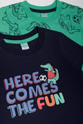 2 Pack Crocodile T-Shirts Navy And Green (1)