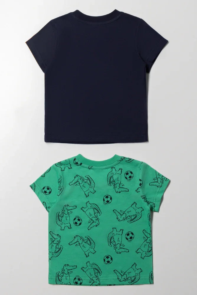 2 Pack Crocodile T-Shirts Navy And Green (2)