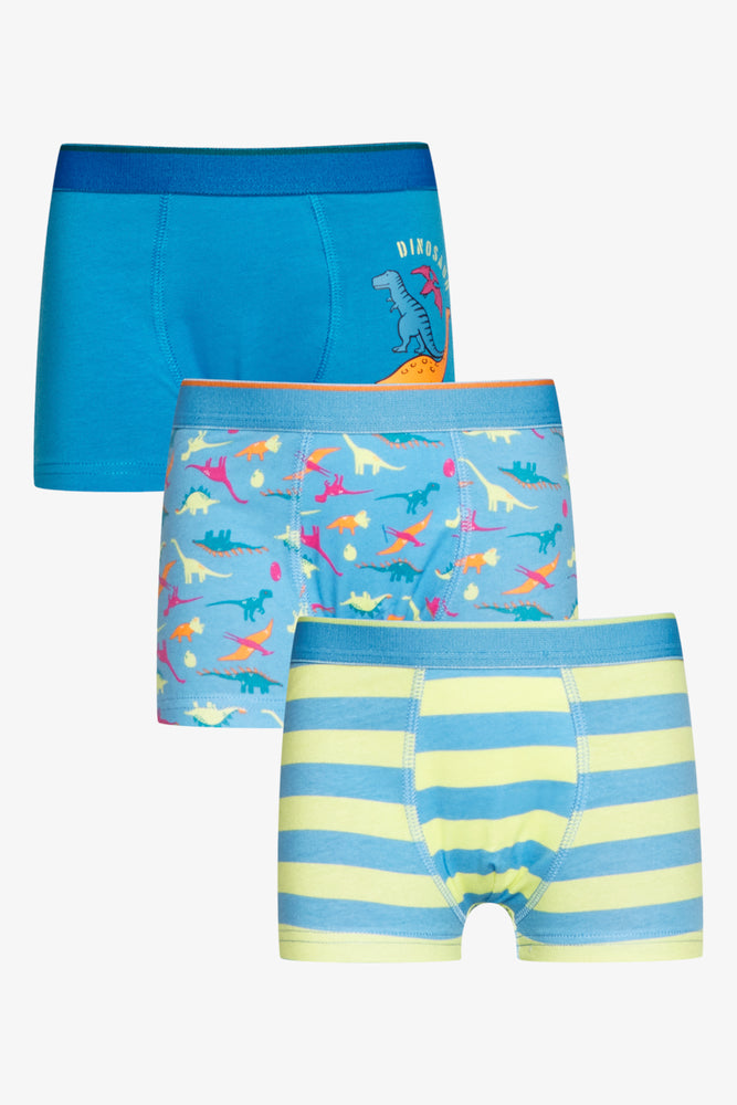 3 Pack Dinosaur Boxers Blue