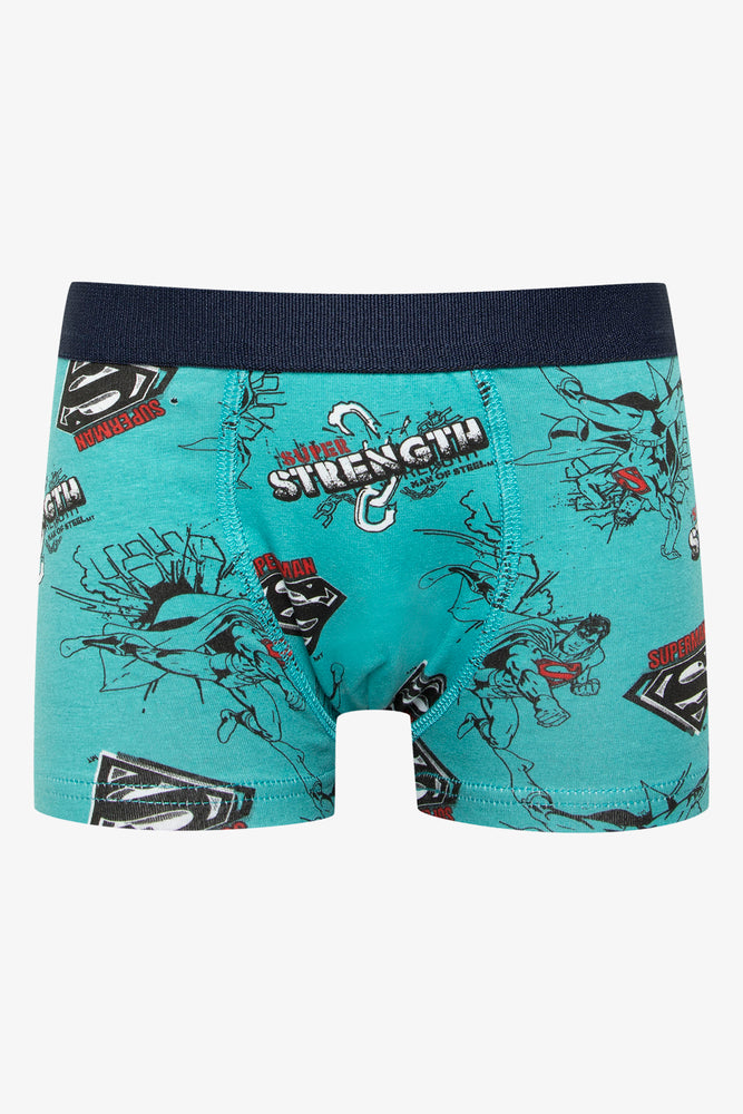 Superman 2 Pack Boxers Teal