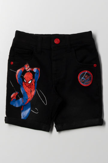 Spider-Man Denim Shorts Black