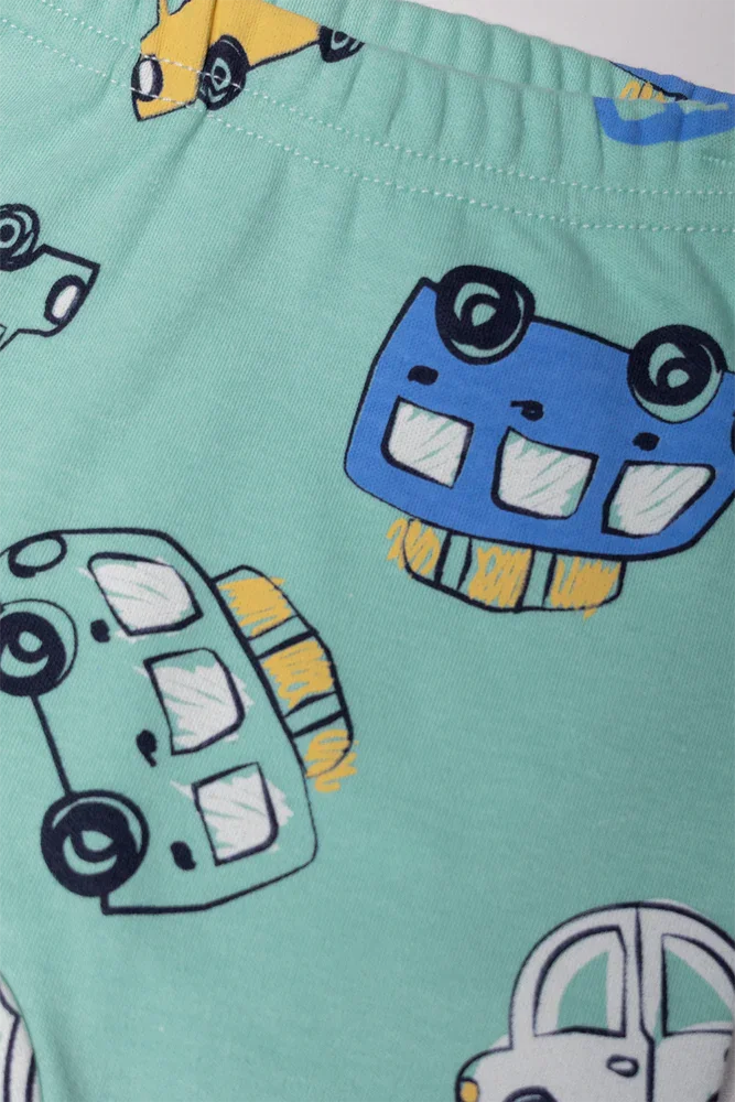 Car Vest And Leggings Set Green (2)