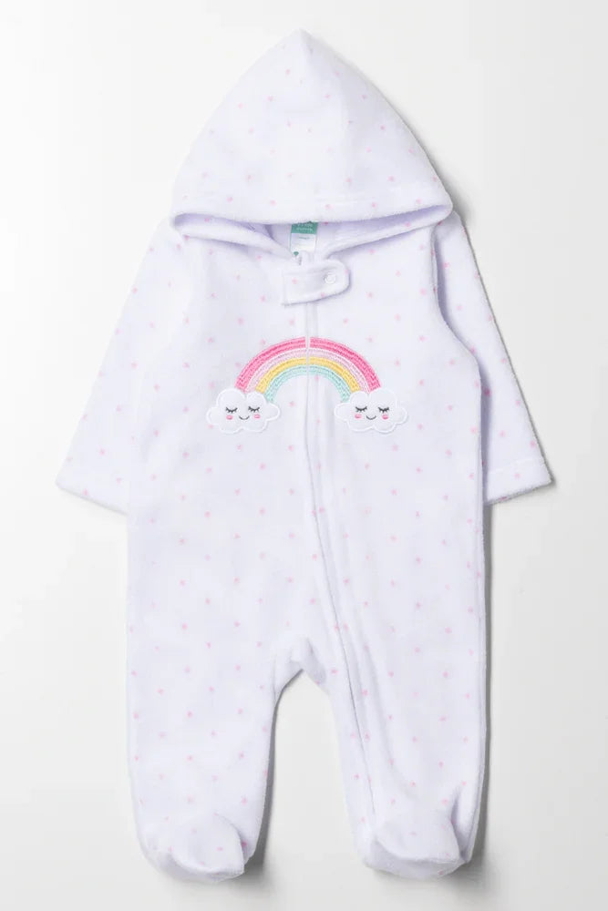 Rainbow Babygrow White
