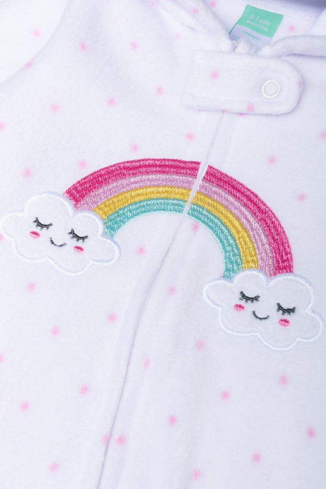 Rainbow Babygrow White