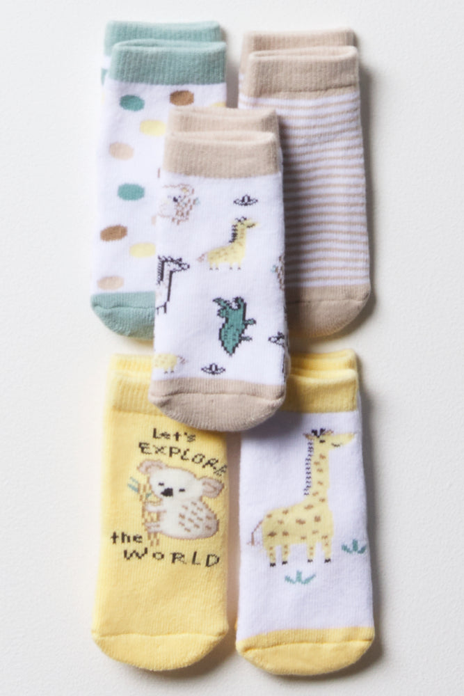 5 Pack Safari Socks