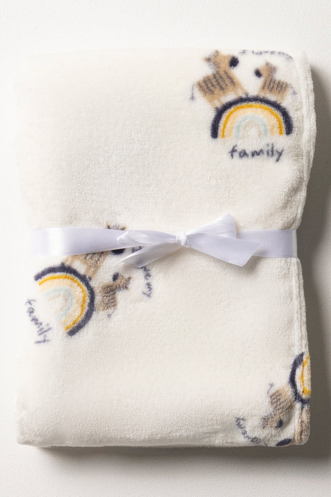 Zebra Printed Fleece White