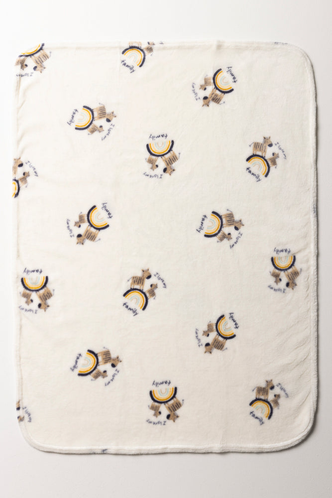 Zebra Printed Fleece White