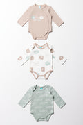 3PK LS BODYVEST BEAR UNI GREEN