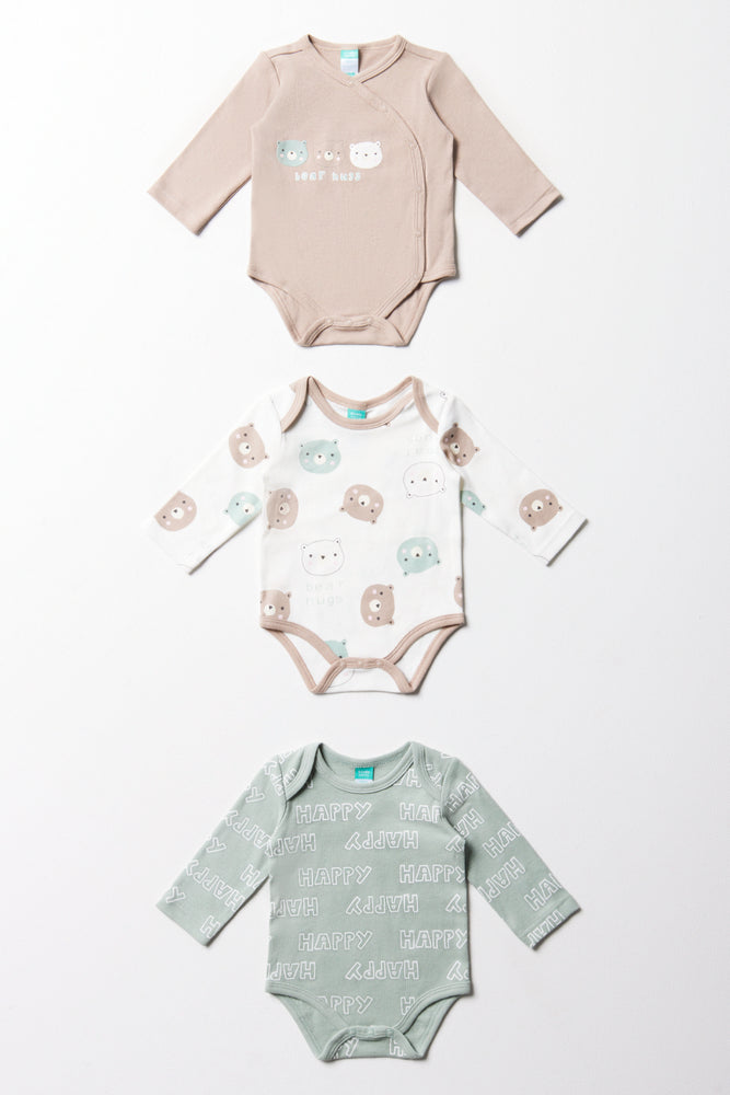 3PK LS BODYVEST BEAR UNI GREEN