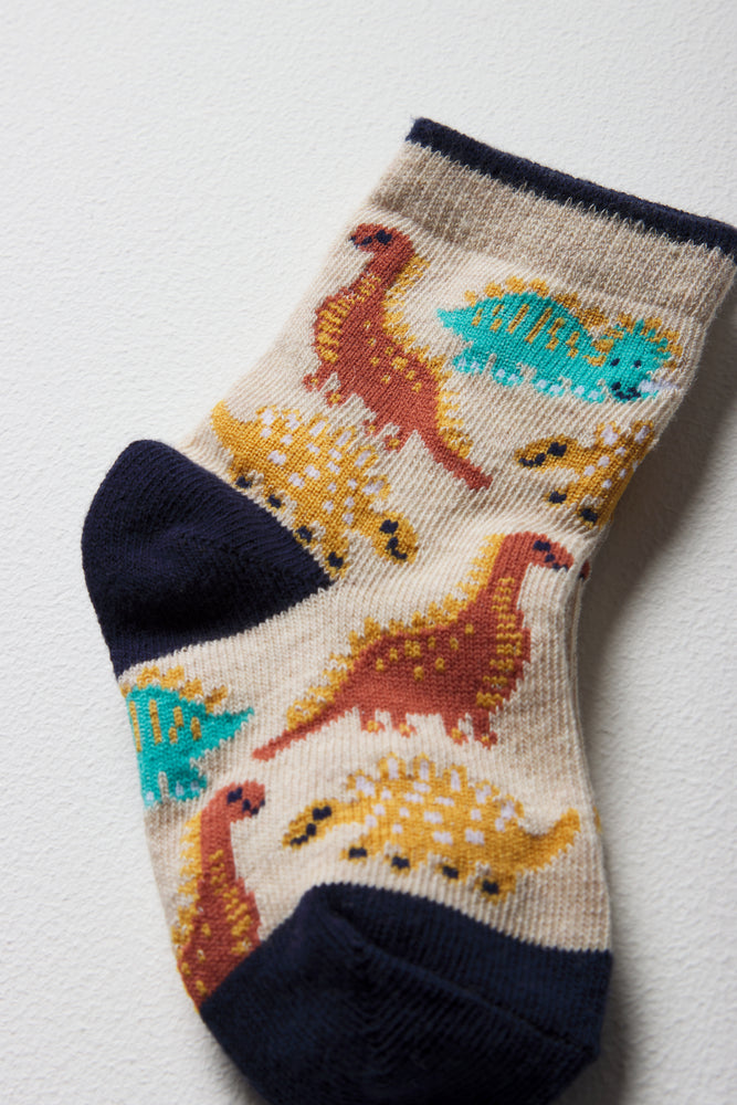 3 Pack Dinosaur Socks Multi (2)