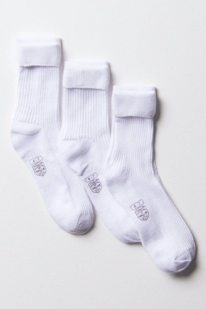 3 Pack Anklet Socks White