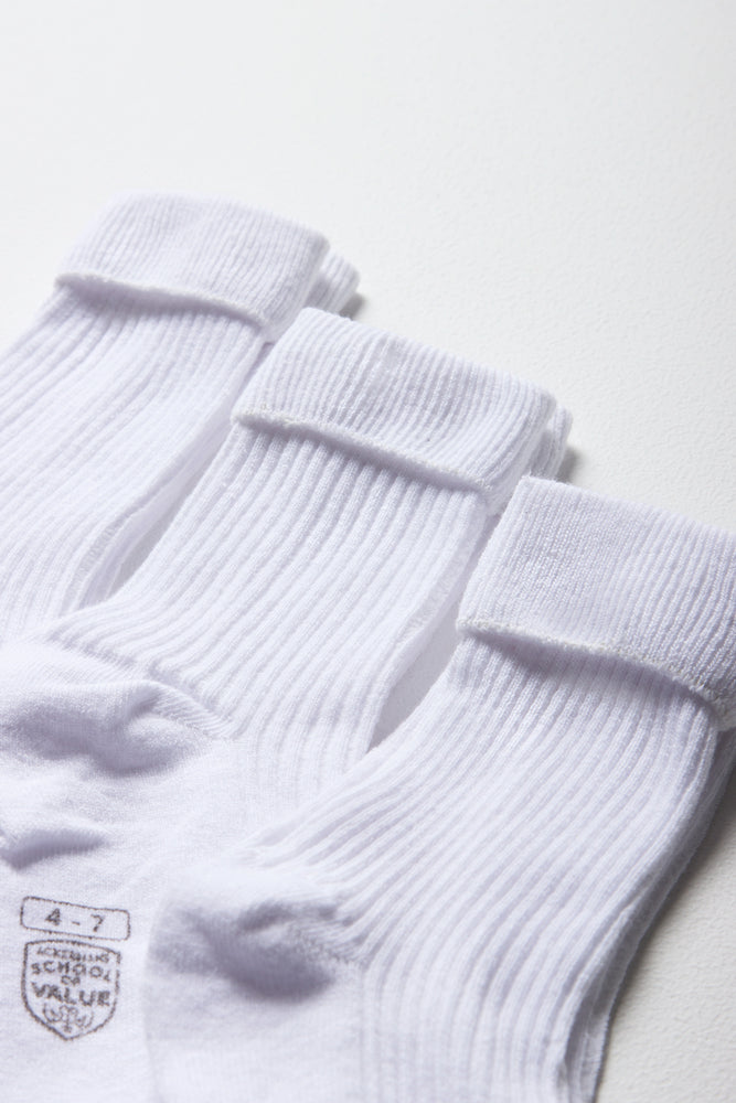 3 Pack Anklet Socks White