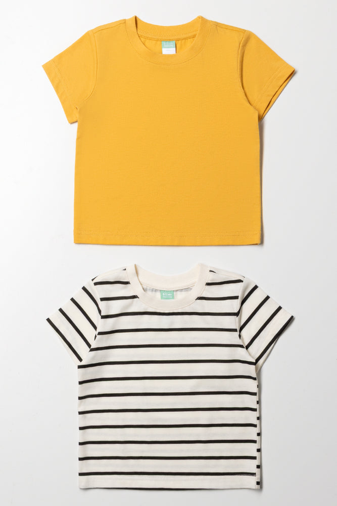 2 Pack T-Shirts Yellow And White