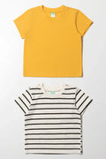 2 Pack T-Shirts Yellow And White