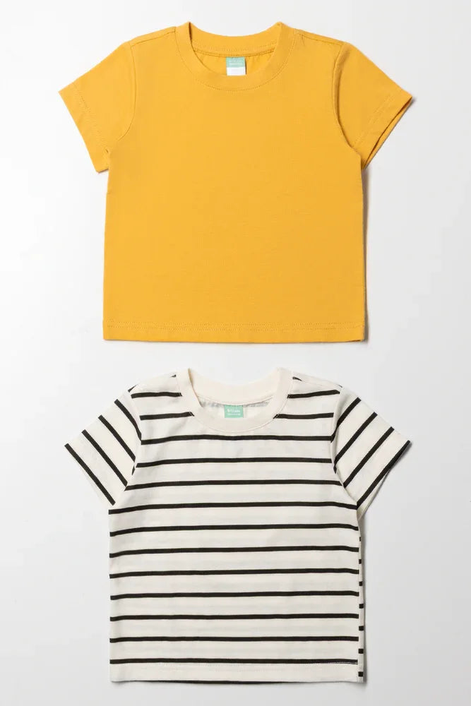 2 Pack T-Shirts Yellow And White