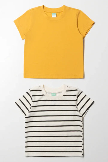 2 Pack T-Shirts Yellow And White