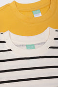2 Pack T-Shirts Yellow And White (1)