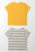 2 Pack T-Shirts Yellow And White (2)