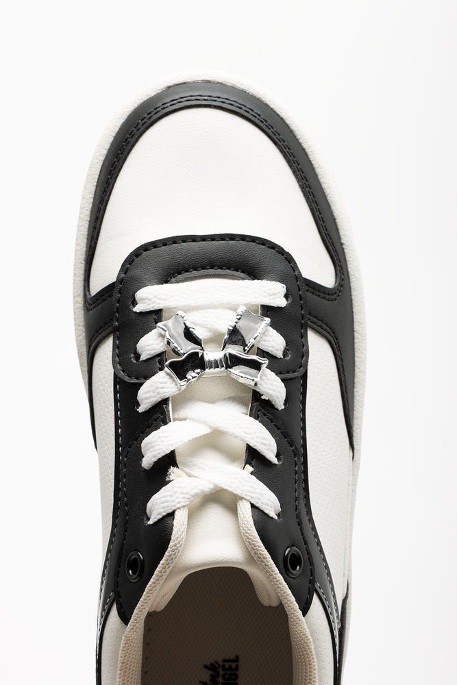 Bow Charm Sneakers Black And White (4)