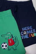 2 Pack Knit Shorts Navy And Green (1)
