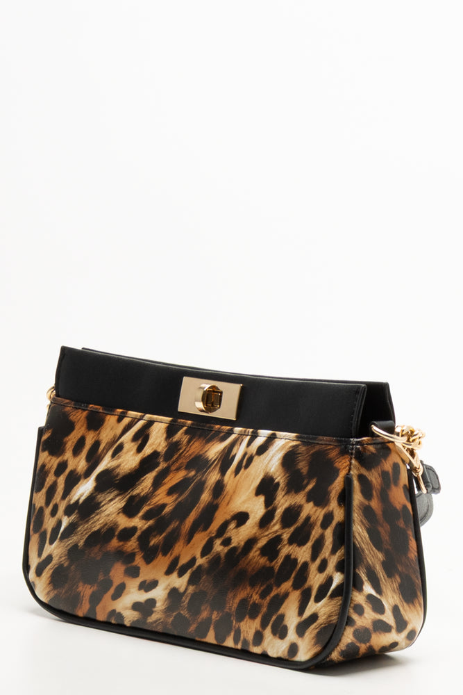 Leopard Handbag Brown And Black (1)