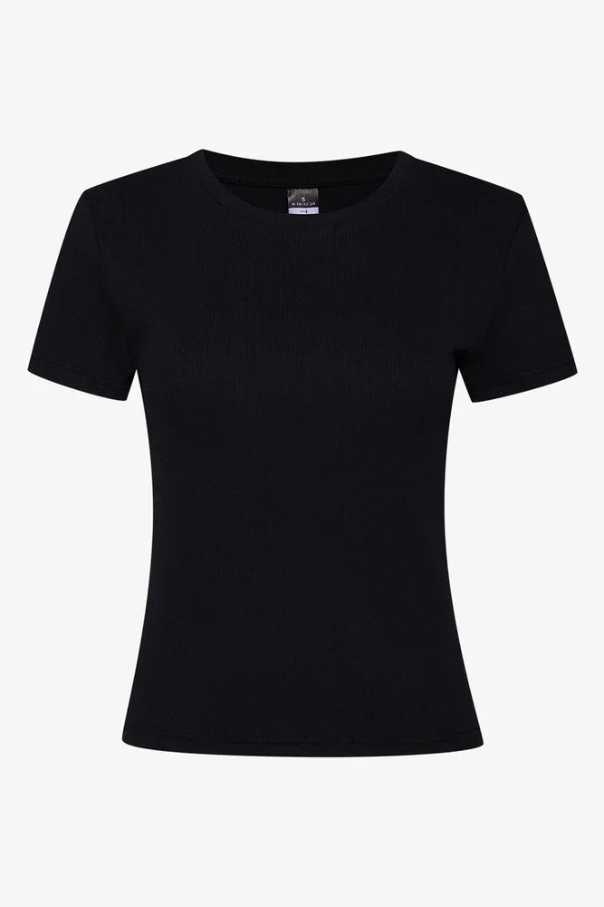 Short Sleeve Rib T-Shirt Black